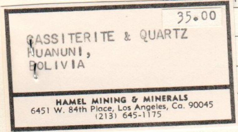 QUARTZ with PYRITE on CASSITERITE