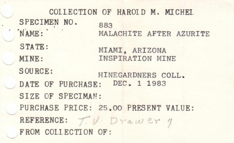 MALACHITE after AZURITE