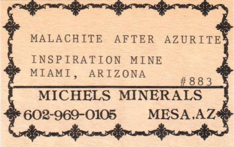 MALACHITE after AZURITE