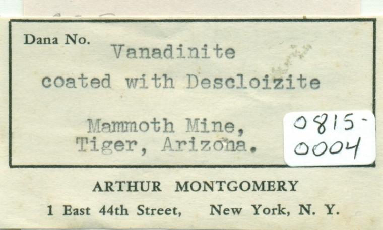 VANADINITE with DESCLOIZITE