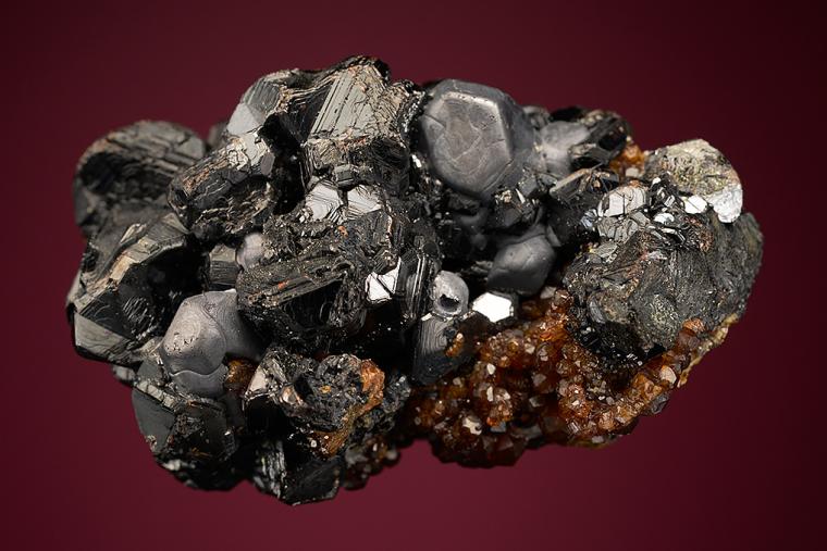 SPHALERITE with GALENA on ANDRADITE
