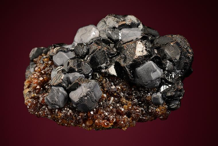 SPHALERITE with GALENA on ANDRADITE
