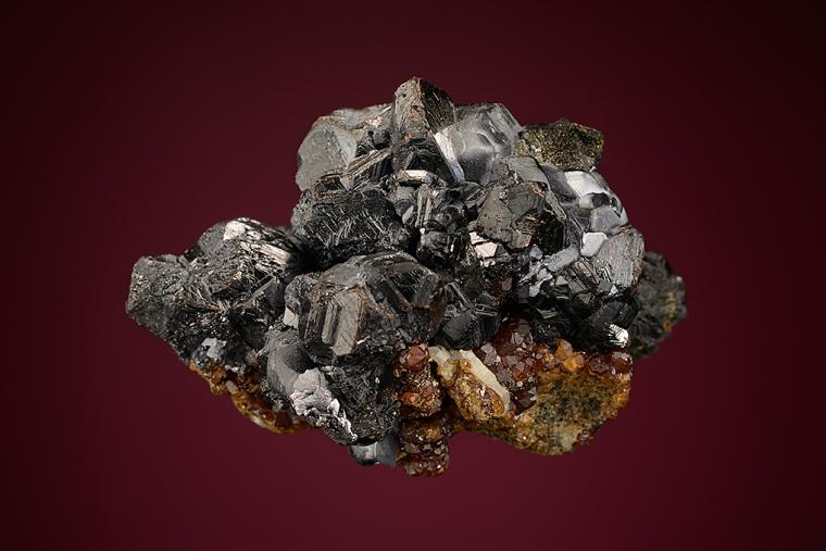 SPHALERITE with GALENA on ANDRADITE