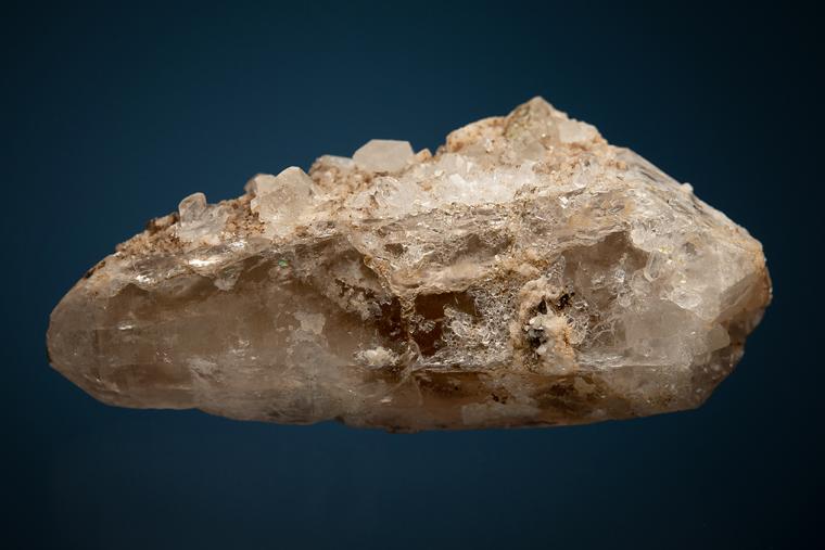 PHENAKITE with Adularia on QUARTZ var. Smoky
