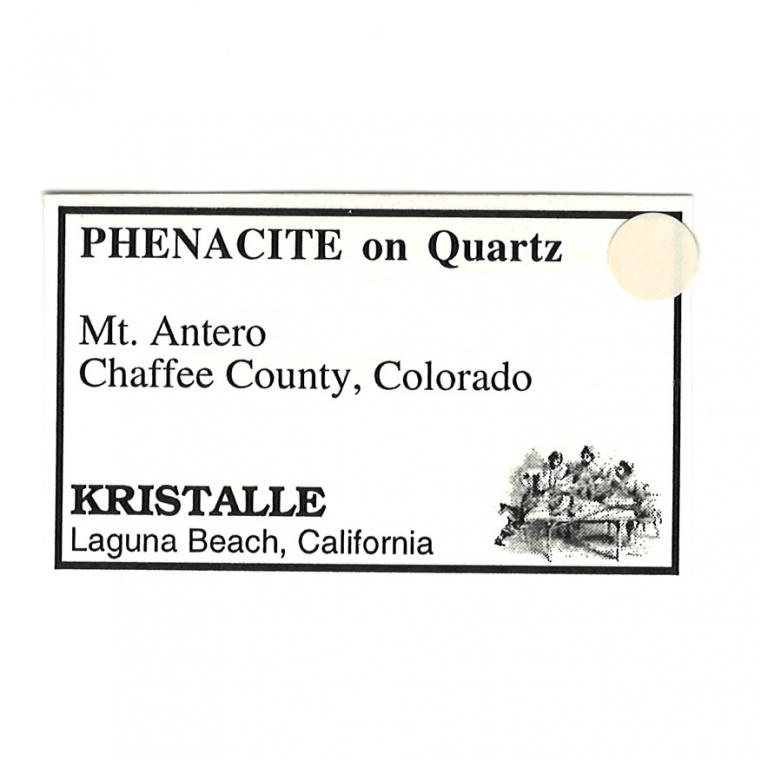 PHENAKITE with Adularia on QUARTZ var. Smoky