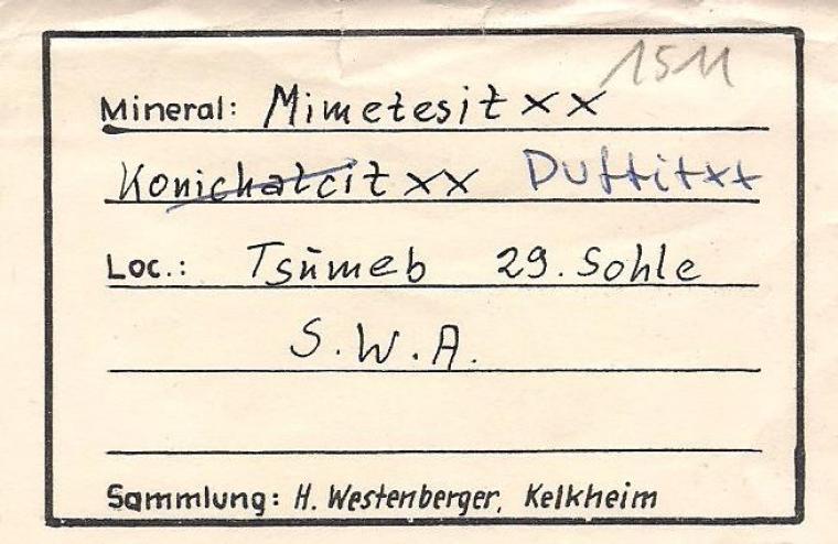MIMETITE with DUFTITE