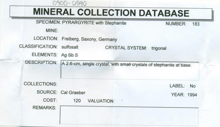 PYRARGYRITE with STEPHANITE