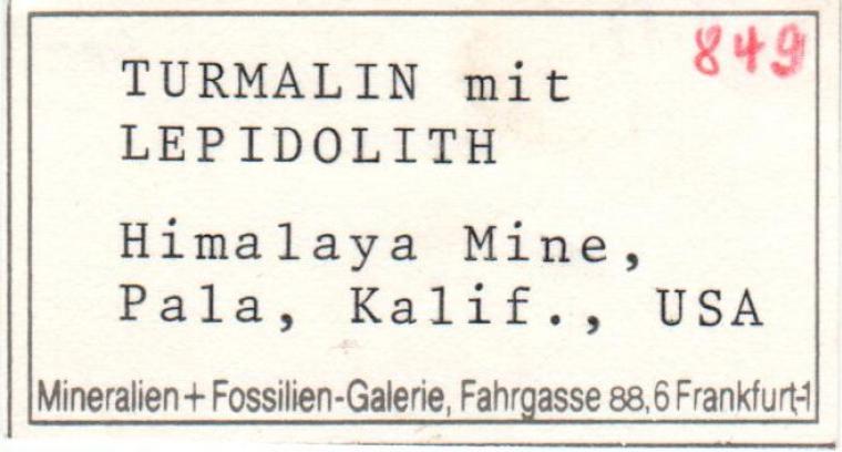 ELBAITE with LEPIDOLITE