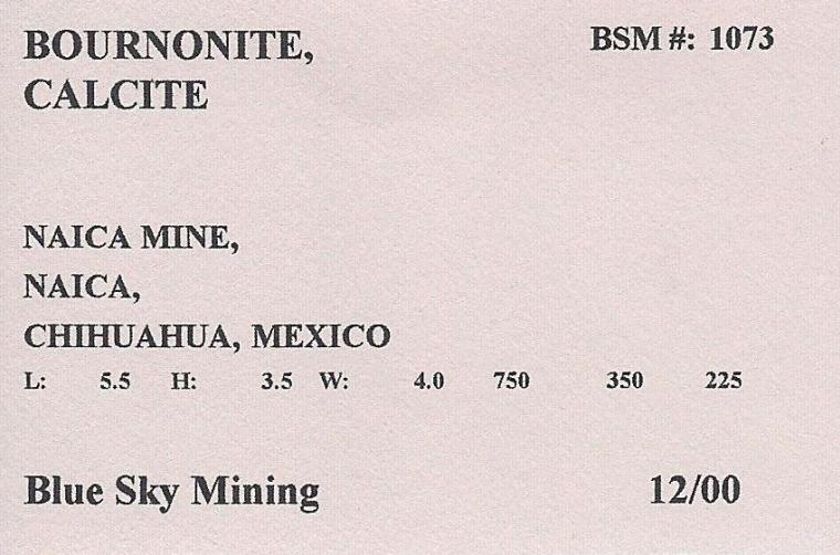 BOURNONITE on CALCITE