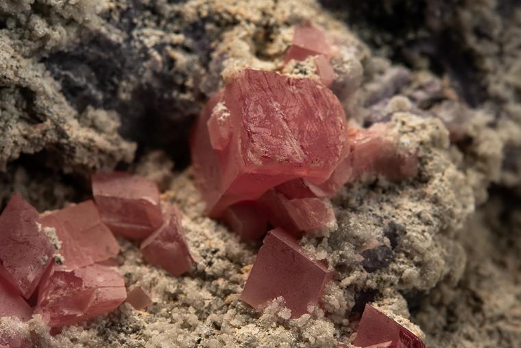 RHODOCHROSITE with QUARTZ and FLUORITE