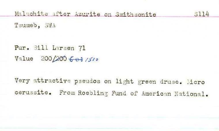 MALACHITE after AZURITE on SMITHSONITE