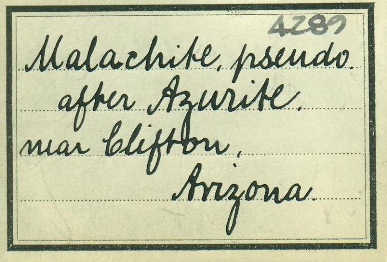 MALACHITE after AZURITE