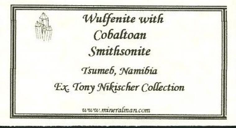 WULFENITE with Cobaltoan SMITHSONITE