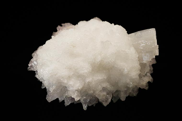 GOOSECREEKITE with HEULANDITE on QUARTZ var. Amethyst