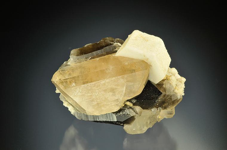 TOPAZ with MICROCLINE and QUARTZ var. Smoky