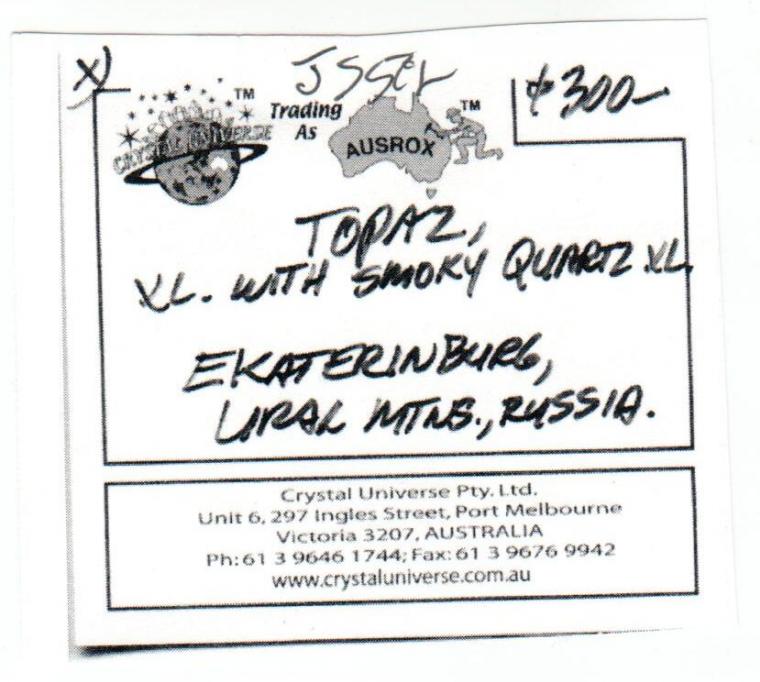 TOPAZ with QUARTZ var. Smoky on ALBITE