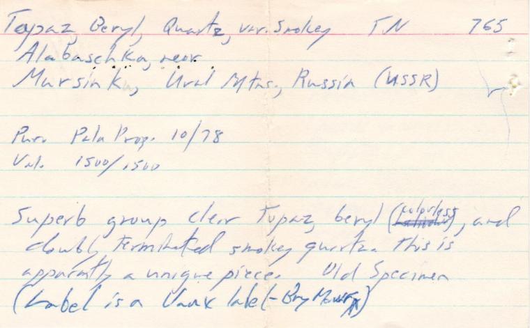 TOPAZ on QUARTZ var. Smoky with BERYL