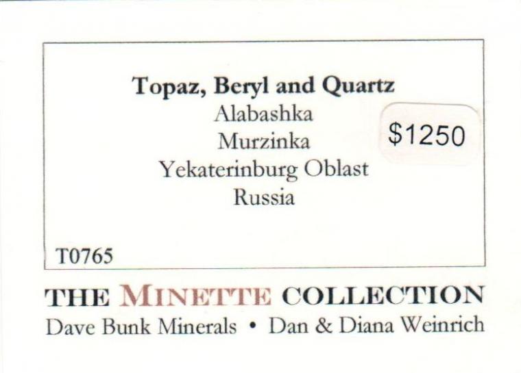 TOPAZ on QUARTZ var. Smoky with BERYL