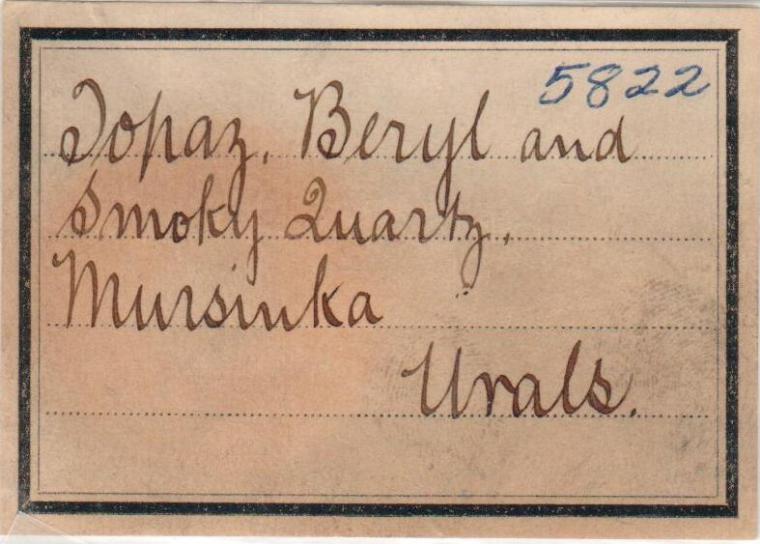 TOPAZ on QUARTZ var. Smoky with BERYL