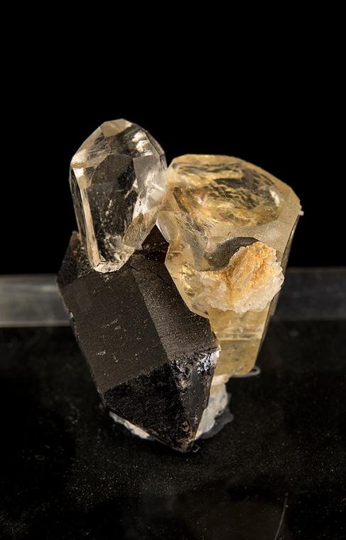 TOPAZ on QUARTZ var. Smoky with BERYL