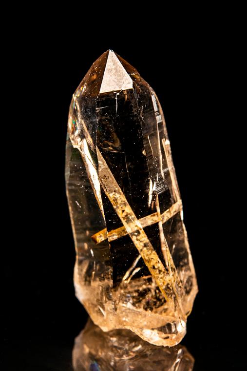 QUARTZ var. Smoky with ANHYDRITE (?) Inclusions