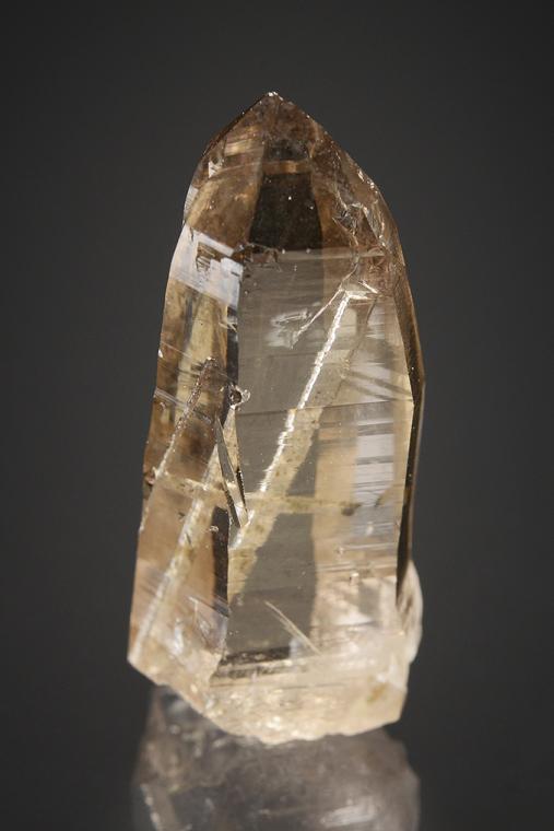 QUARTZ var. Smoky with ANHYDRITE (?) Inclusions
