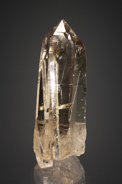 QUARTZ var. Smoky with ANHYDRITE (?) Inclusions