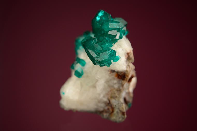 DIOPTASE on CALCITE