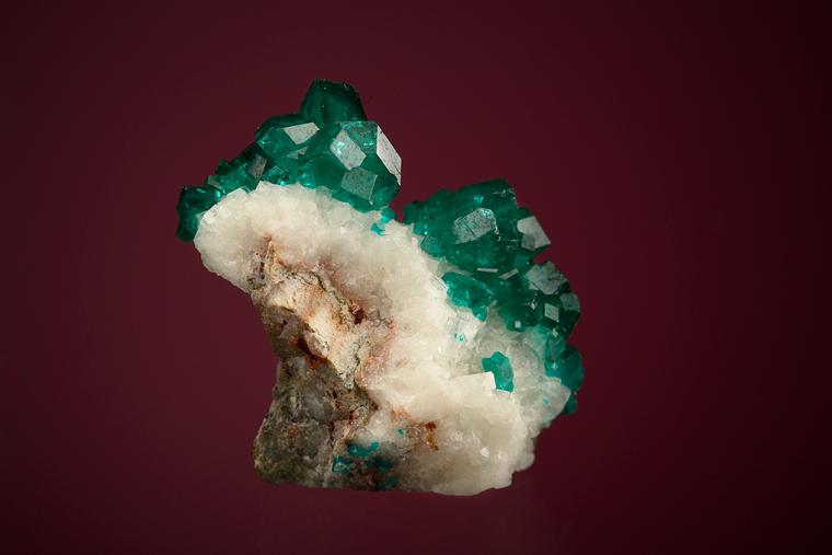 DIOPTASE on CALCITE