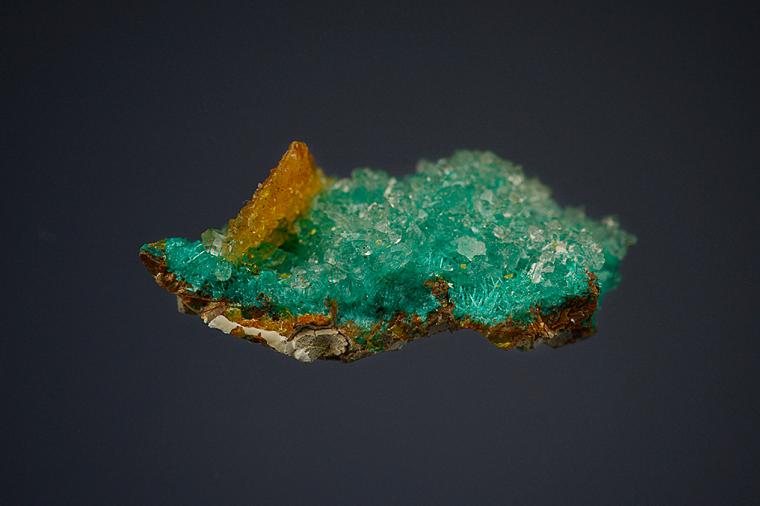 WULFENITE with QUARTZ on DIOPTASE
