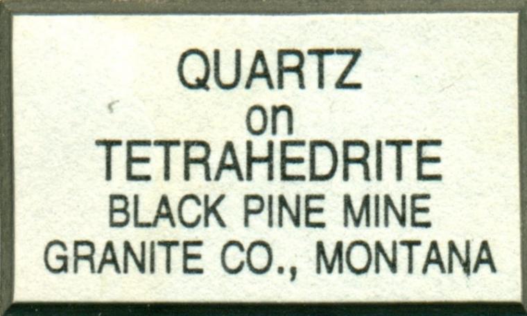 TETRAHEDRITE on QUARTZ