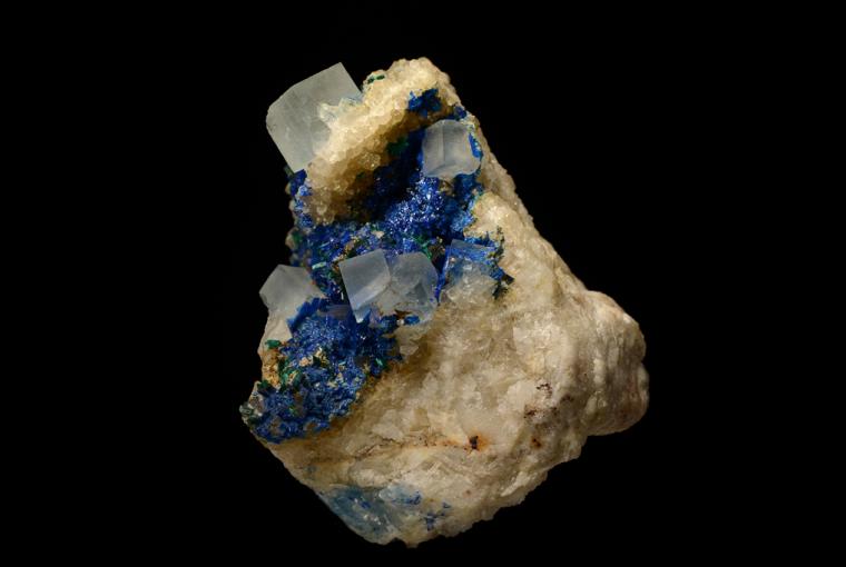 FLUORITE with LINARITE