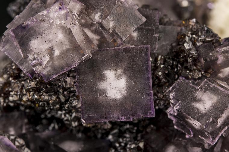 FLUORITE with BARITE on SPHALERITE