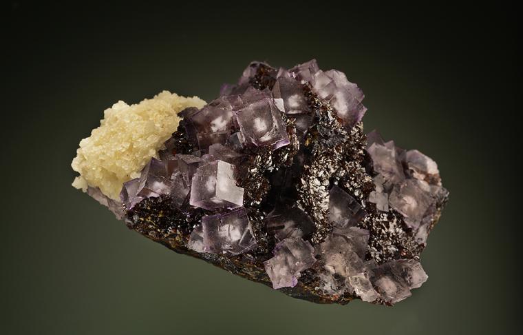 FLUORITE with BARITE on SPHALERITE