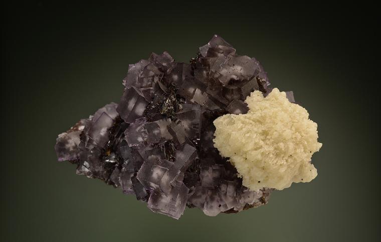 FLUORITE with BARITE on SPHALERITE