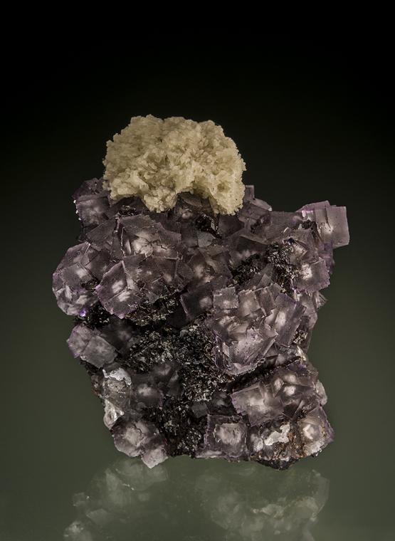 FLUORITE with BARITE on SPHALERITE