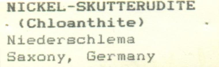 NICKELSKUTTERUDITE var. Chloanthite