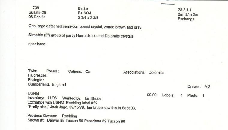 BARITE with DOLOMITE