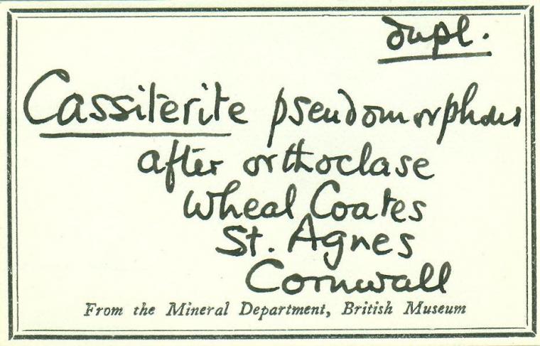CASSITERITE after ORTHOCLASE