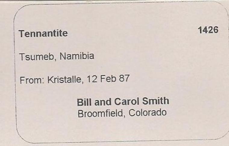 TENNANTITE after CHALCOCITE