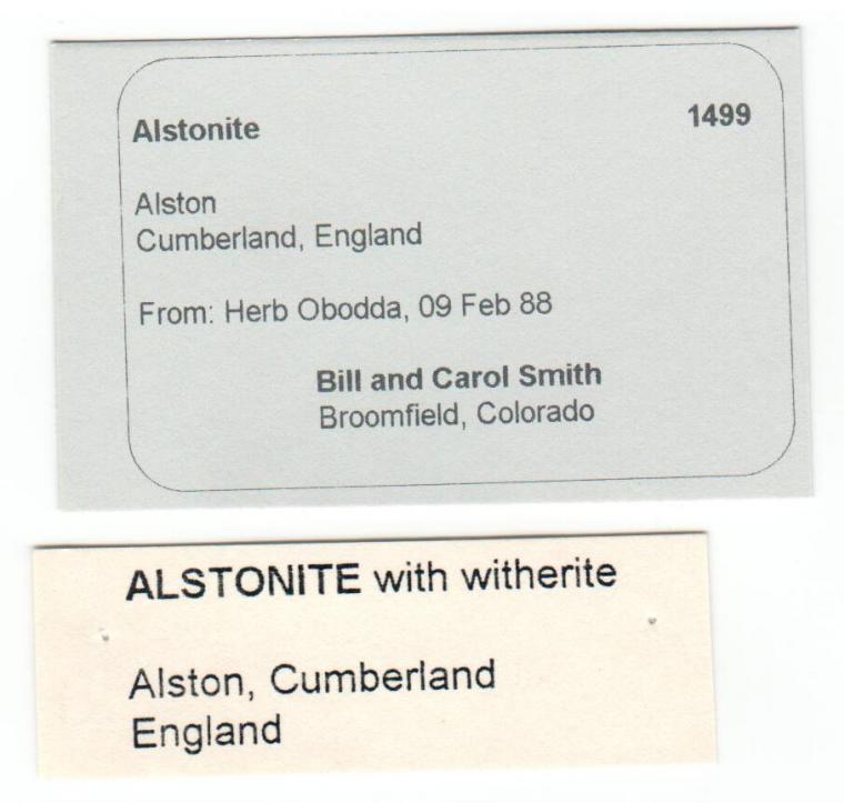 WITHERITE on ALSTONITE