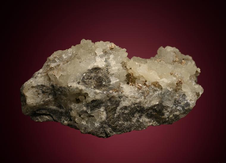 MELONITE after CALAVERITE on QUARTZ