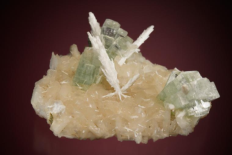 SCOLECITE with APOPHYLLITE on STILBITE