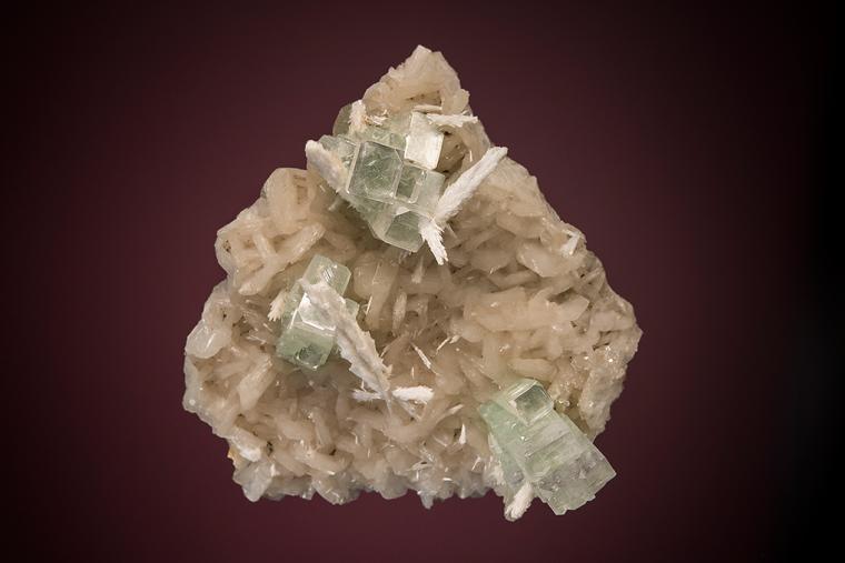 SCOLECITE with APOPHYLLITE on STILBITE