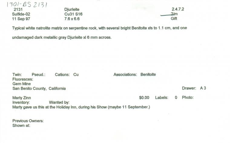 DJURLEITE with BENITOITE