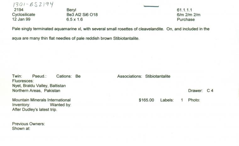 BERYL with TANTALITE-(Mn)