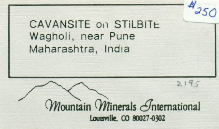 CAVANSITE on STILBITE
