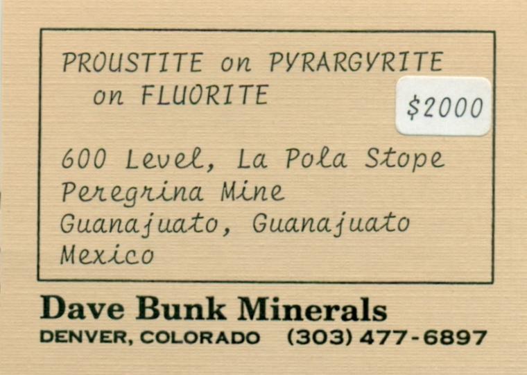 PROUSTITE on PYRARGYRITE with FLUORITE