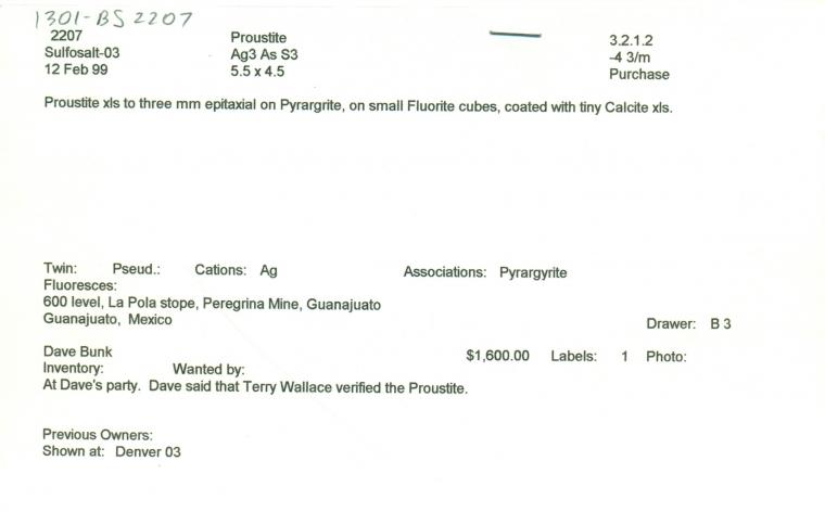 PROUSTITE on PYRARGYRITE with FLUORITE