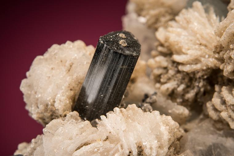 APATITE with BERYL and SCHORL on ALBITE var. Cleavelandite